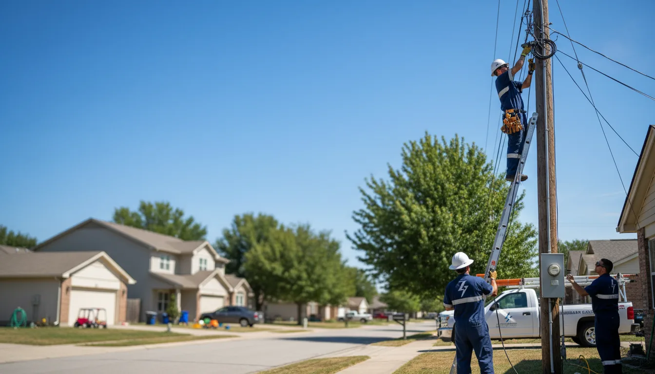 Residential electrician providing installation services in Amherst, TX
